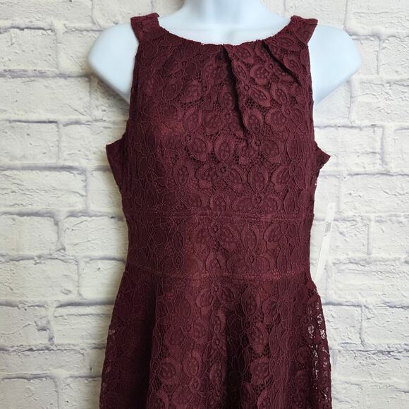 NWT Wisp Kalia Dress Size 2 Burgandy Lace Sleeveless - Picture 3 of 16